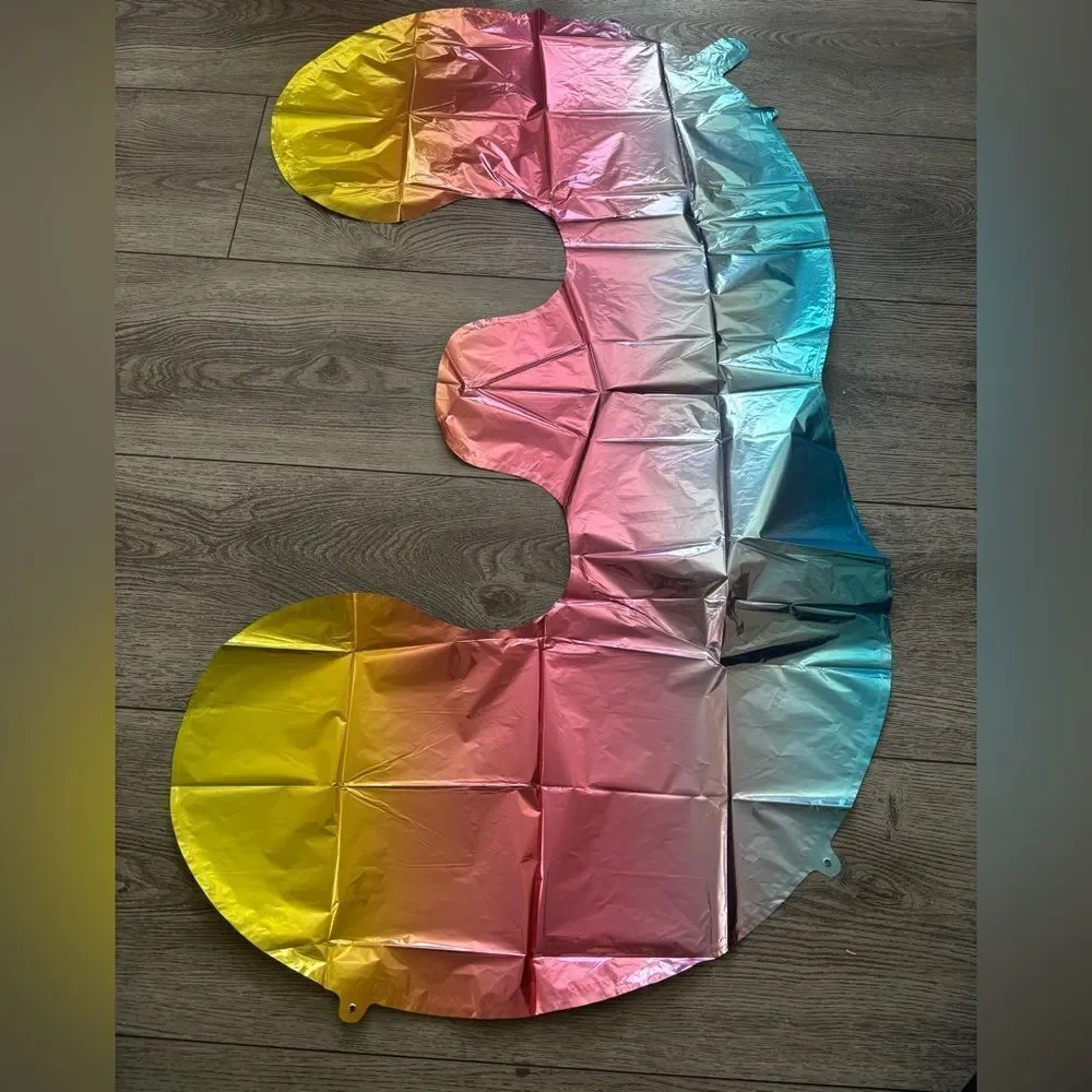 Colorful Cupcake Balloons with a number 3